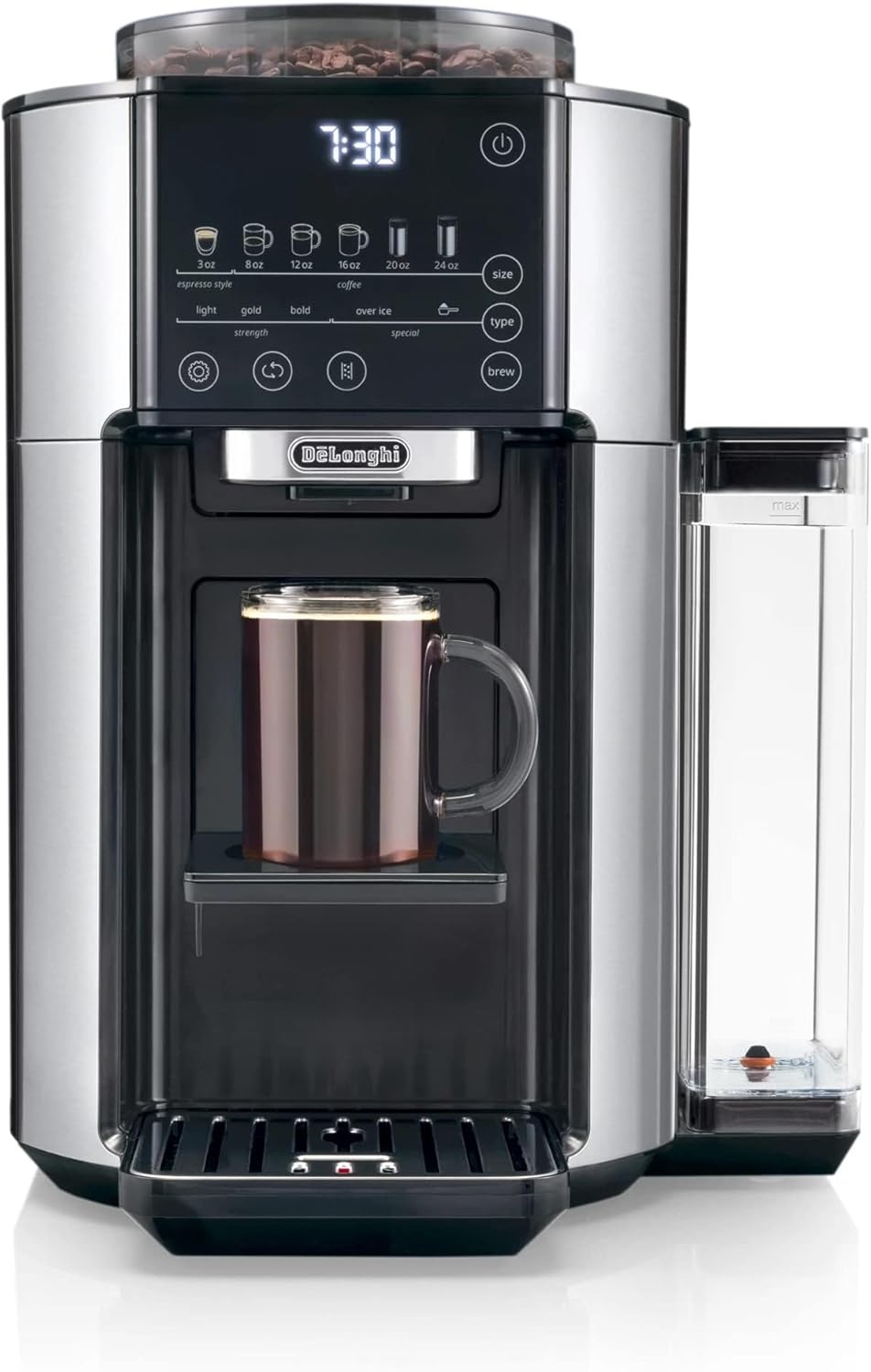De'Longhi True Brew – Coffee Maker with Built-in Grinder, Hot or Iced