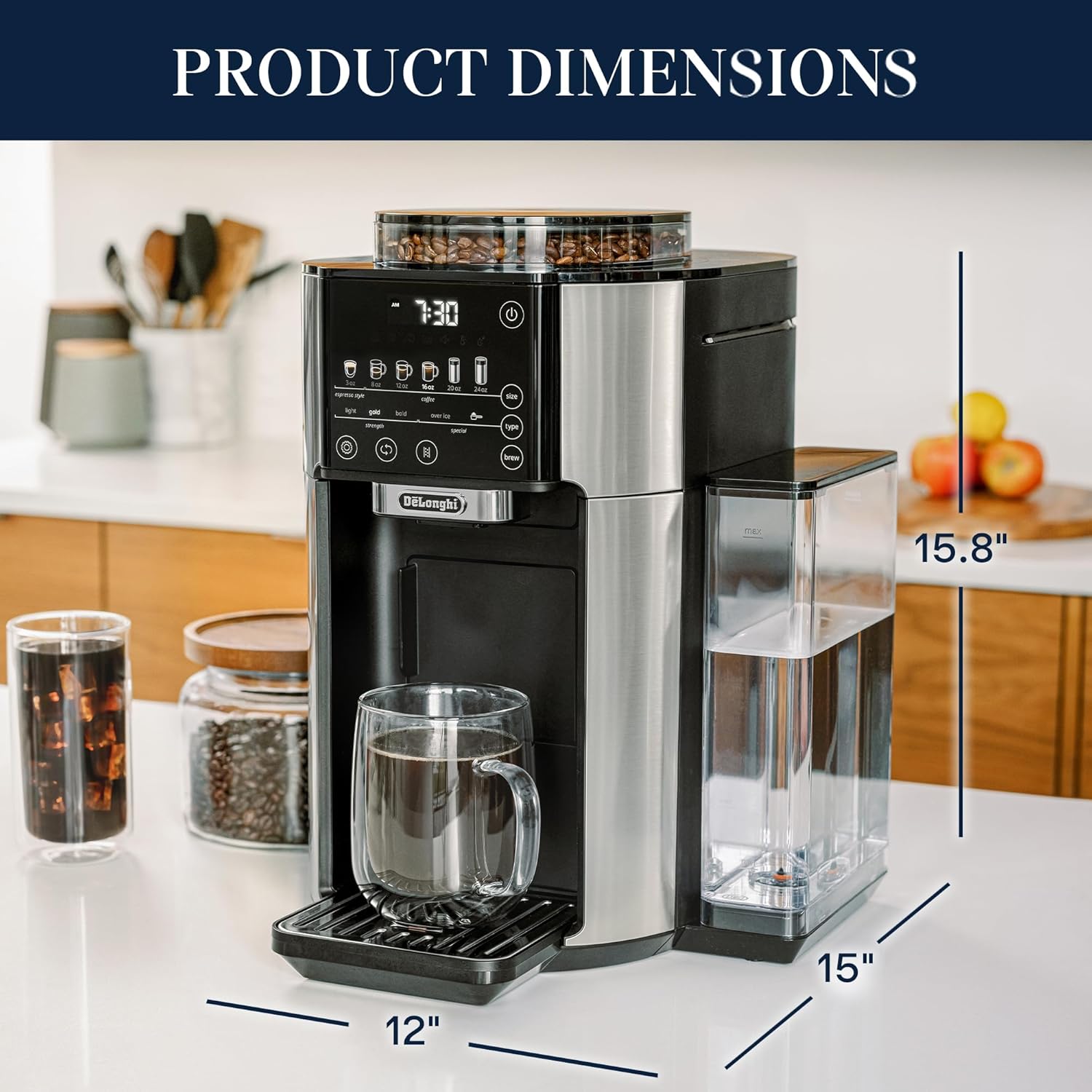 De'Longhi True Brew – Coffee Maker with Built-in Grinder, Hot or Iced