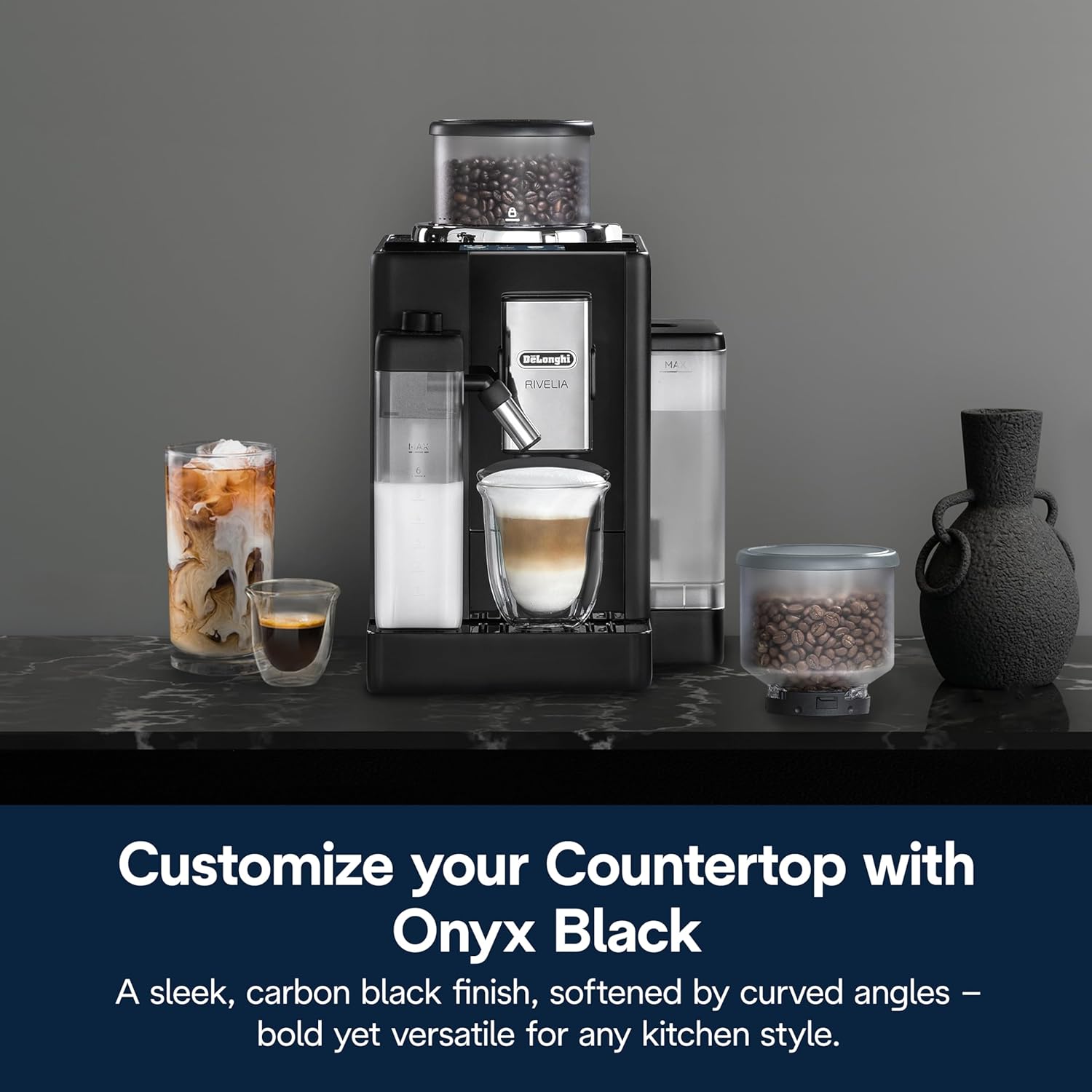 De'Longhi Rivelia: Automatic Espresso Machine with Grinder & Milk Frother