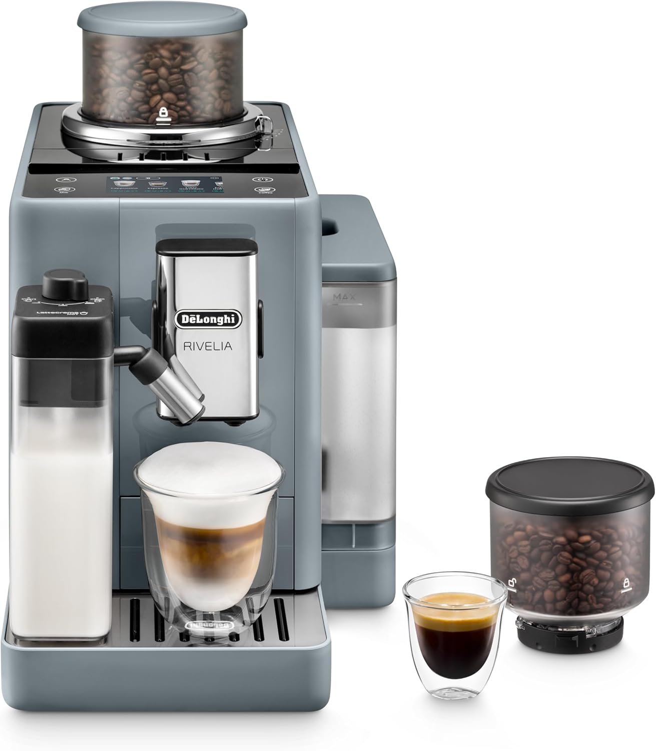 De'Longhi Rivelia: Automatic Espresso Machine with Grinder & Milk Frother